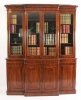 Antique Victorian Figured Walnut four door Breakfront Bookcase 19th C