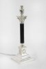 Antique Victorian Corinthian Column Silver Plated Table Lamp 19th C