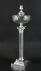 Antique Large Victorian Silver Plated Corinthian Column Table Lamp 19th C