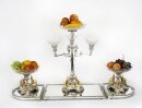 Antique English Silver Plate Cut Glass Surtout de Table set John Round 19th C