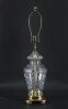 Vintage Large English Cut Glass Table Lamp Late 20th C